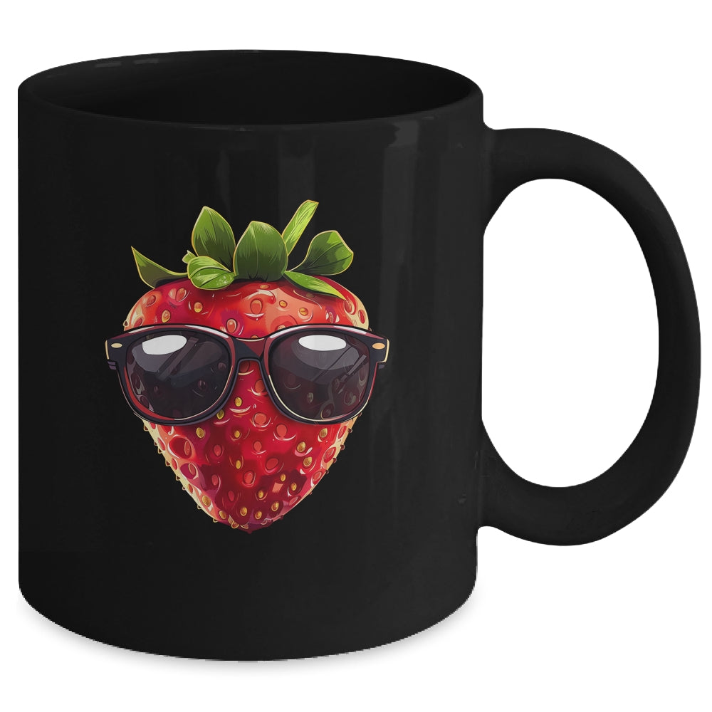 Pretty Strawberry Costume With Glasses For Fruits Lovers Mug | siriusteestore