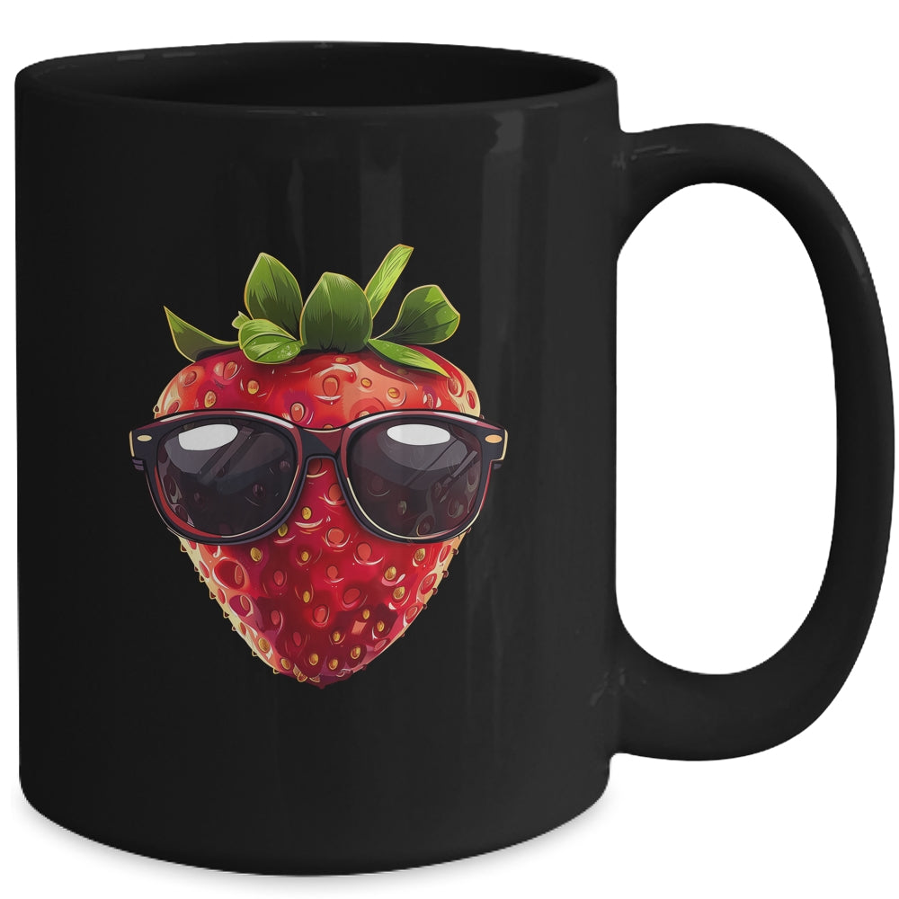 Pretty Strawberry Costume With Glasses For Fruits Lovers Mug | siriusteestore