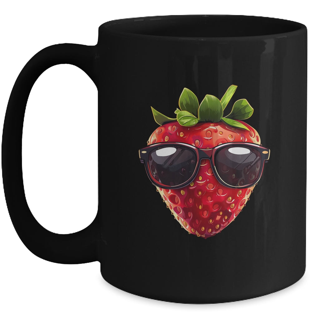 Pretty Strawberry Costume With Glasses For Fruits Lovers Mug | siriusteestore