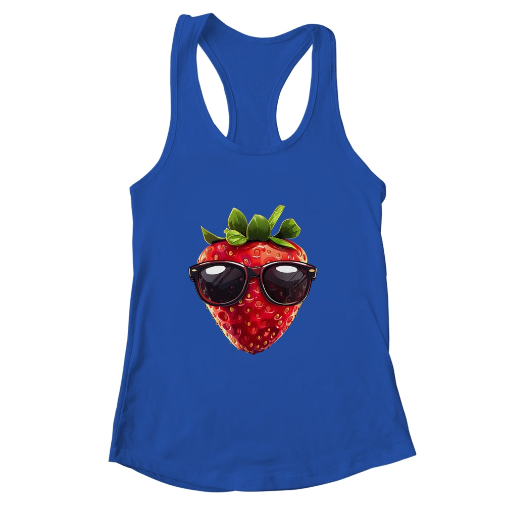 Pretty Strawberry Costume With Glasses For Fruits Lovers Shirt & Tank Top | siriusteestore