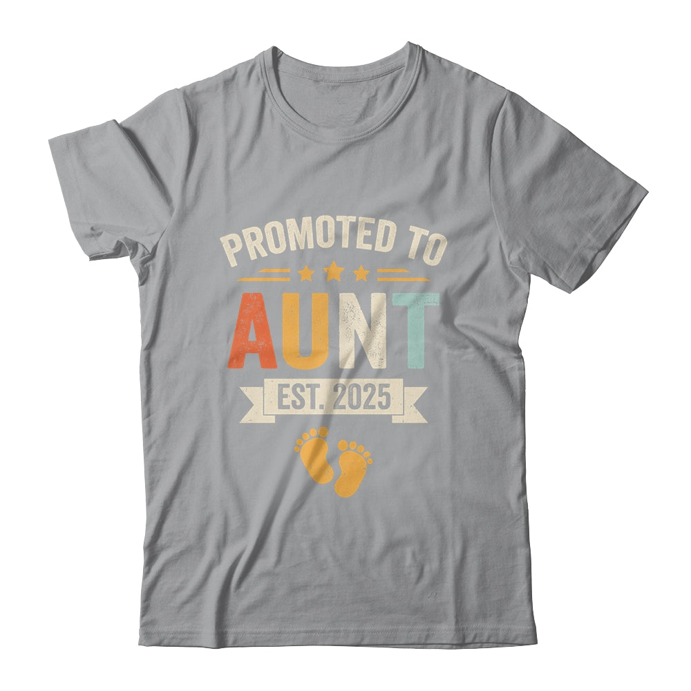 Promoted To Aunt 2025 Retro Soon To Be Aunt Est 2025 Shirt & Hoodie | siriusteestore