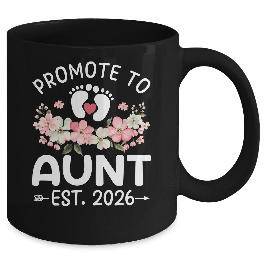 Promoted To Aunt 2026 First Time Floral New Aunt Mug | siriusteestore