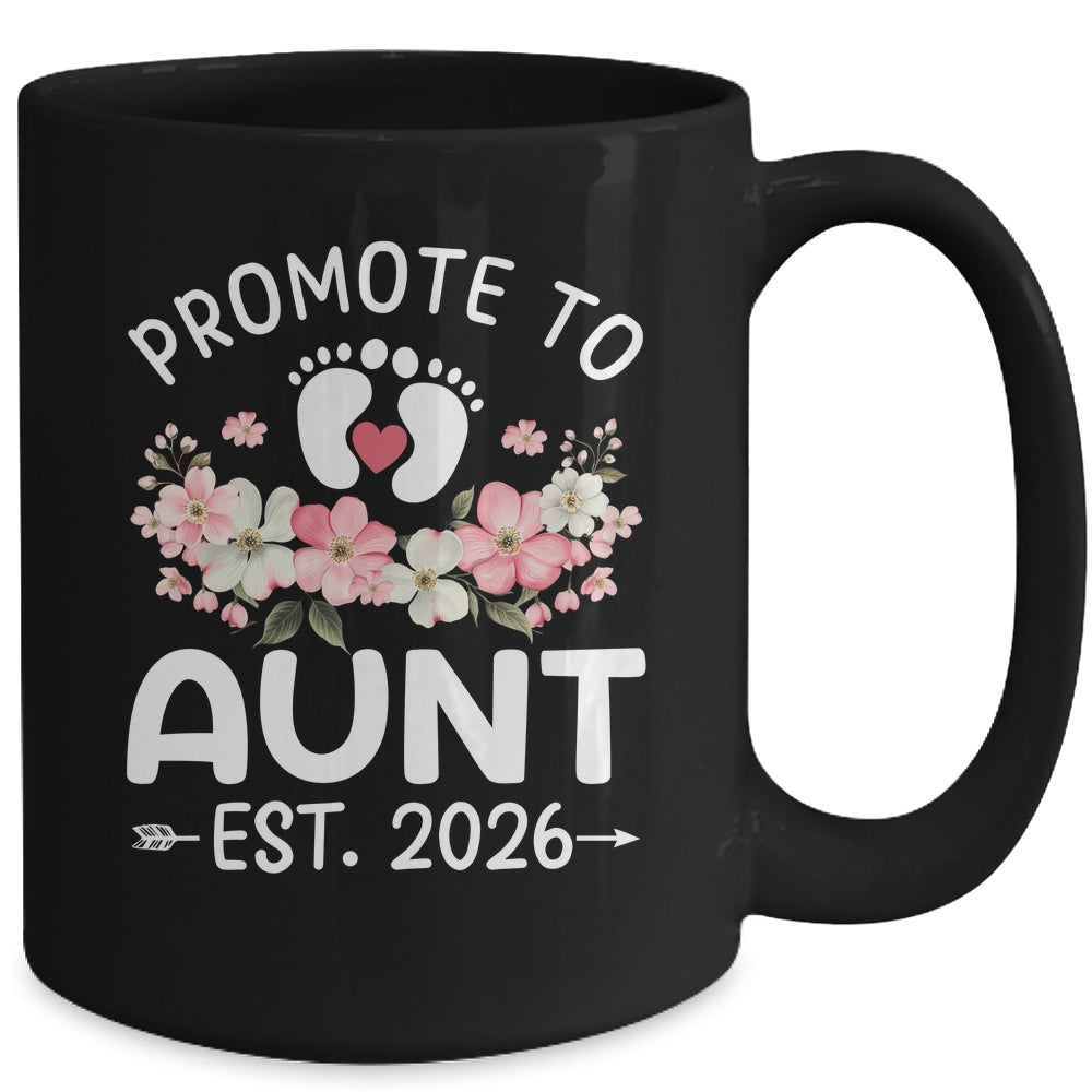 Promoted To Aunt 2026 First Time Floral New Aunt Mug | siriusteestore