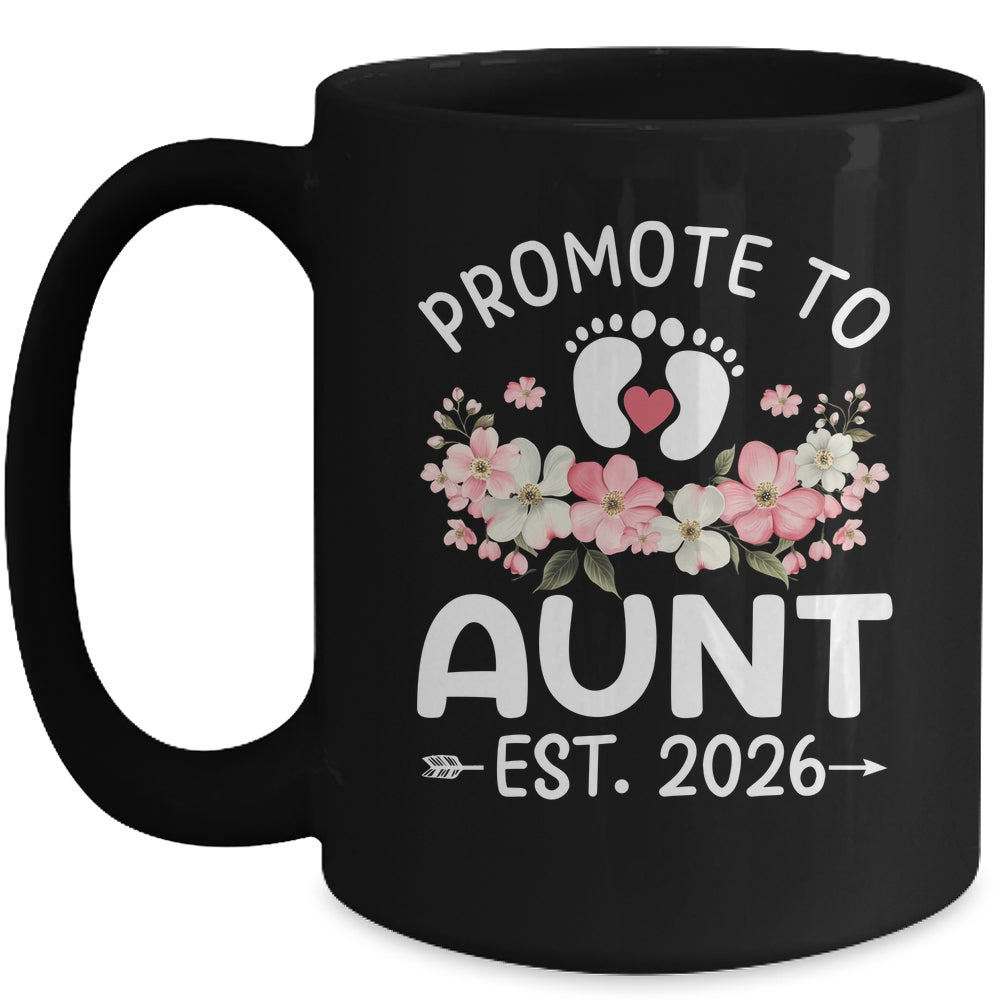 Promoted To Aunt 2026 First Time Floral New Aunt Mug | siriusteestore