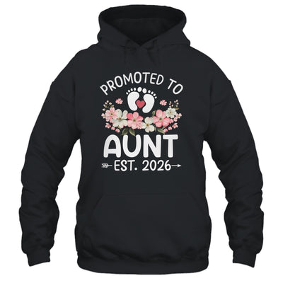 Promoted To Aunt 2026 First Time Floral New Aunt Shirt & Hoodie | siriusteestore