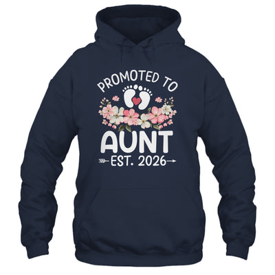 Promoted To Aunt 2026 First Time Floral New Aunt Shirt & Hoodie | siriusteestore