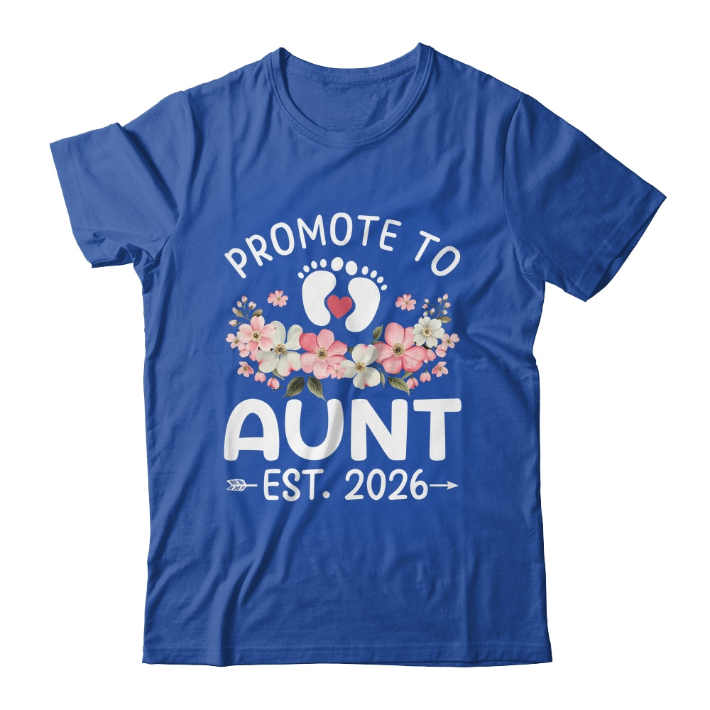 Promoted To Aunt 2026 First Time Floral New Aunt Shirt & Hoodie | siriusteestore
