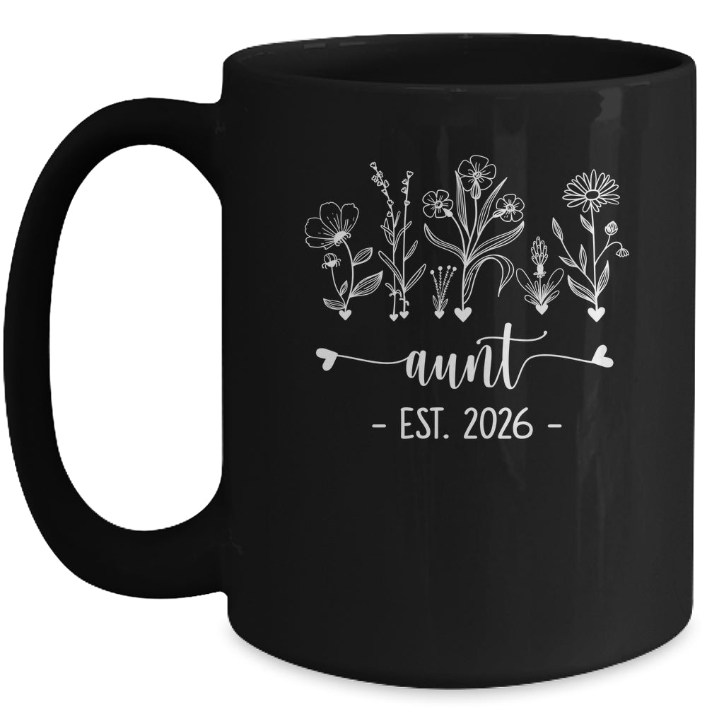 Promoted To Aunt 2026 Pregnancy Announcement Floral Mug | siriusteestore