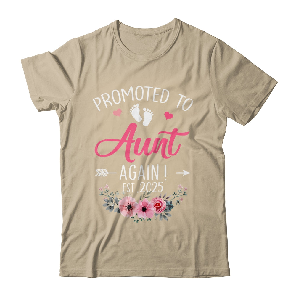 Promoted To Aunt Again Est 2025 Mothers Day Shirt & Tank Top | siriusteestore
