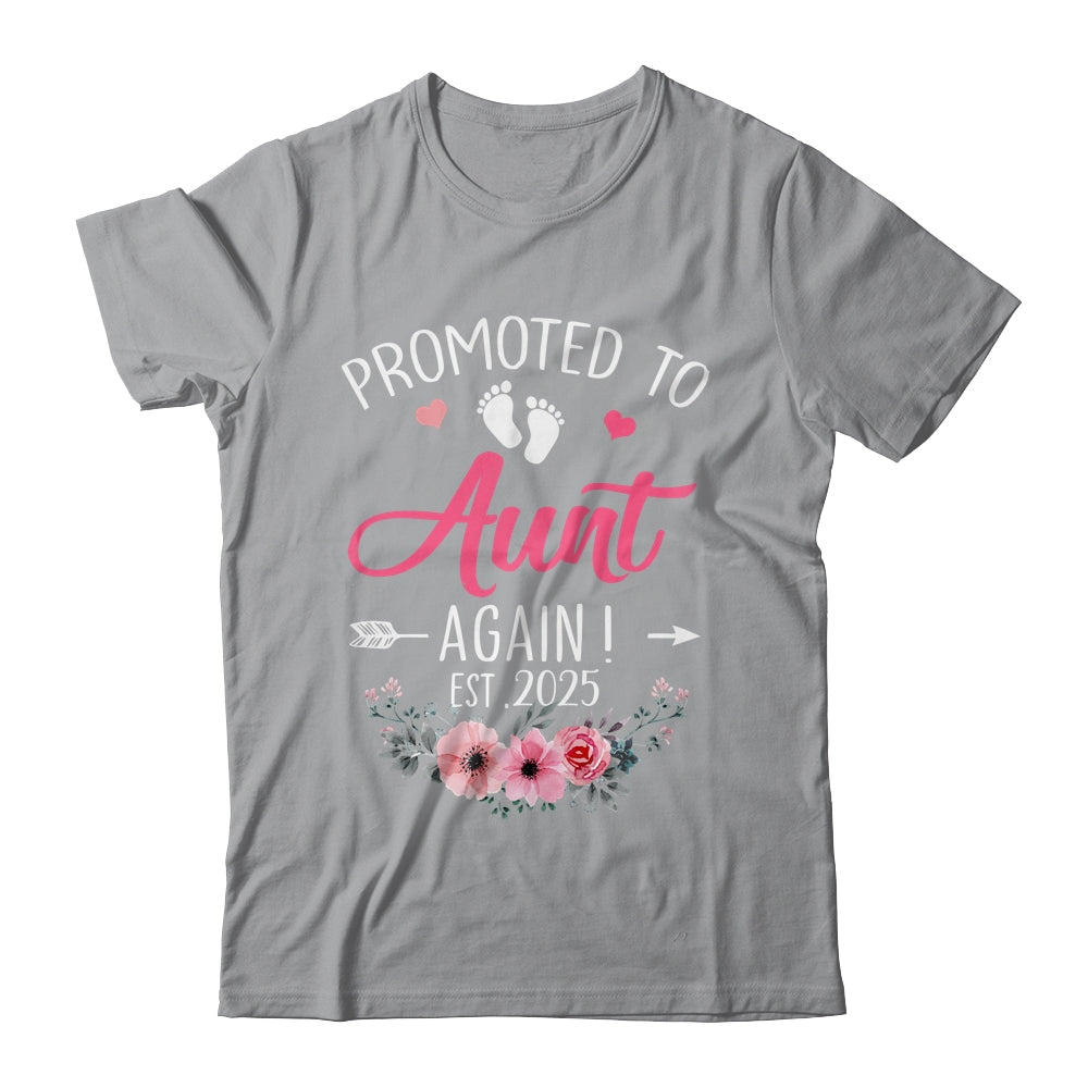 Promoted To Aunt Again Est 2025 Mothers Day Shirt & Tank Top | siriusteestore