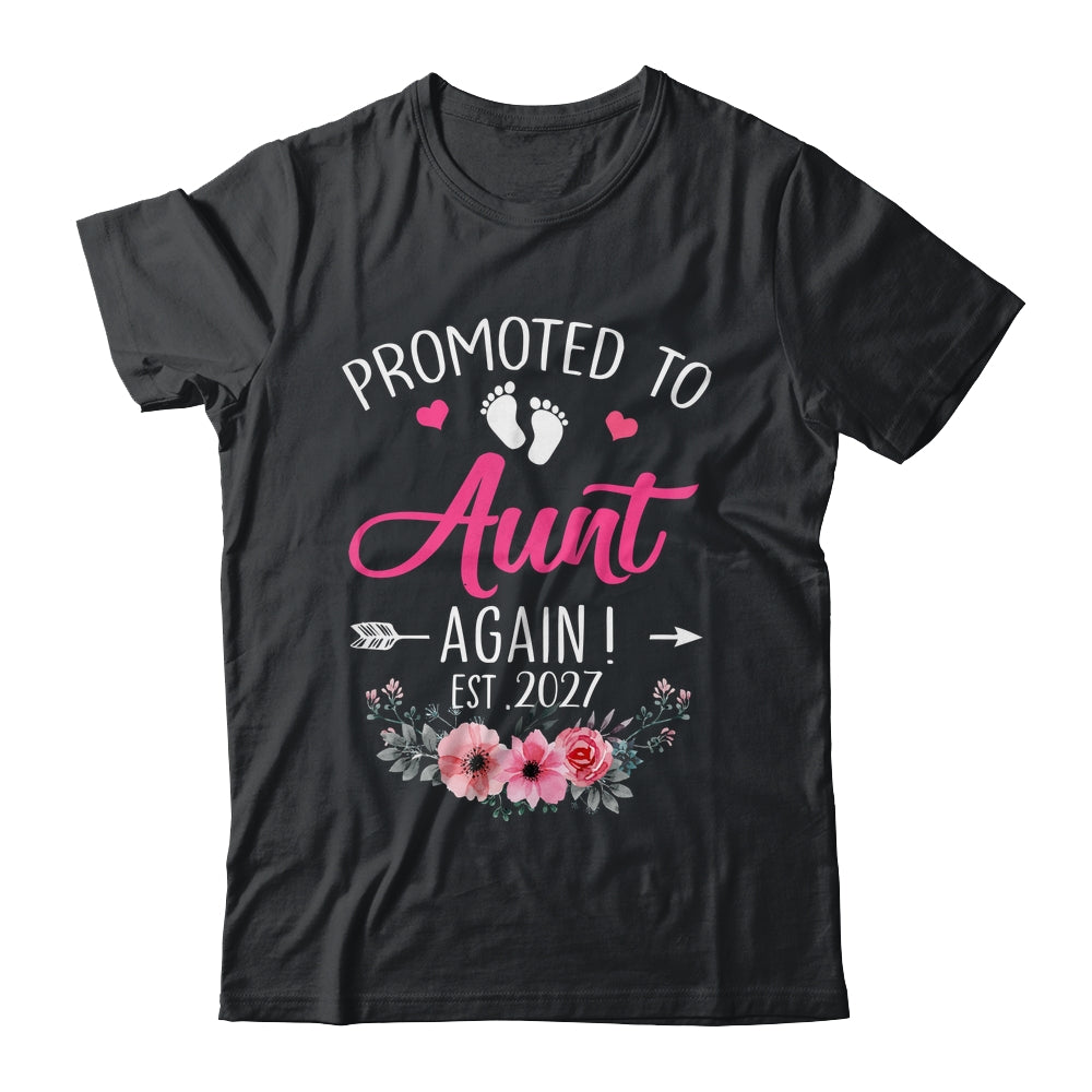 Promoted To Aunt Again Est 2027 Mothers Day Shirt & Tank Top | siriusteestore