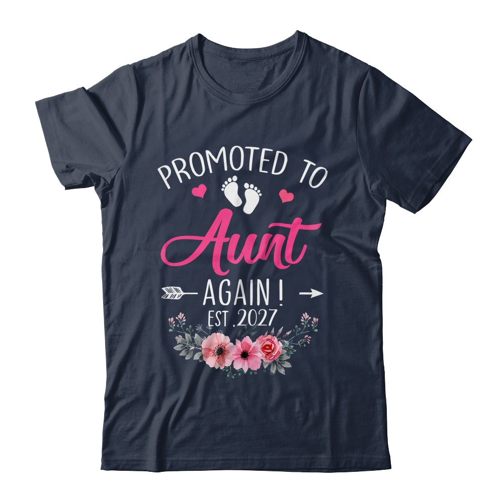 Promoted To Aunt Again Est 2027 Mothers Day Shirt & Tank Top | siriusteestore