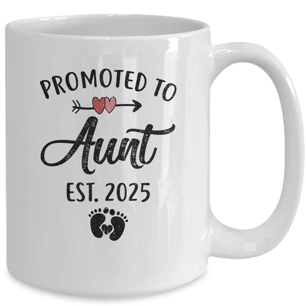 Promoted To Aunt Est 2025 First Time Mothers Day Mug | siriusteestore