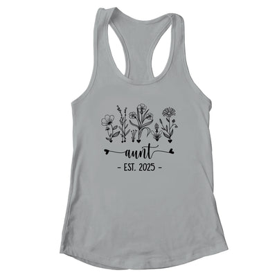Promoted To Aunt Est 2025 Pregnancy Announcement Flower Shirt & Tank Top | siriusteestore