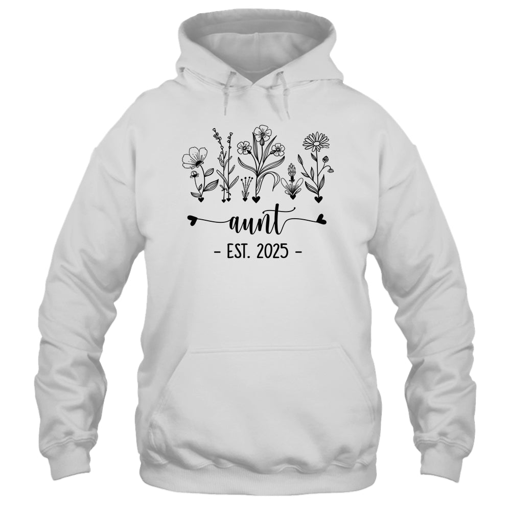 Promoted To Aunt Est 2025 Pregnancy Announcement Flower Shirt & Tank Top | siriusteestore