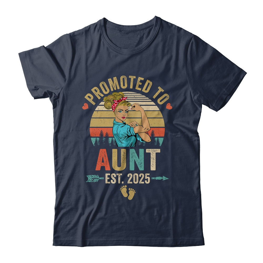 Promoted To Aunt Est 2025 Retro First Time Aunt Shirt & Tank Top | siriusteestore