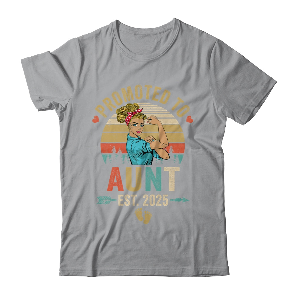 Promoted To Aunt Est 2025 Retro First Time Aunt Shirt & Tank Top | siriusteestore