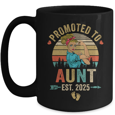 Promoted To Aunt Est 2025 Retro First Time Aunt Mug | siriusteestore