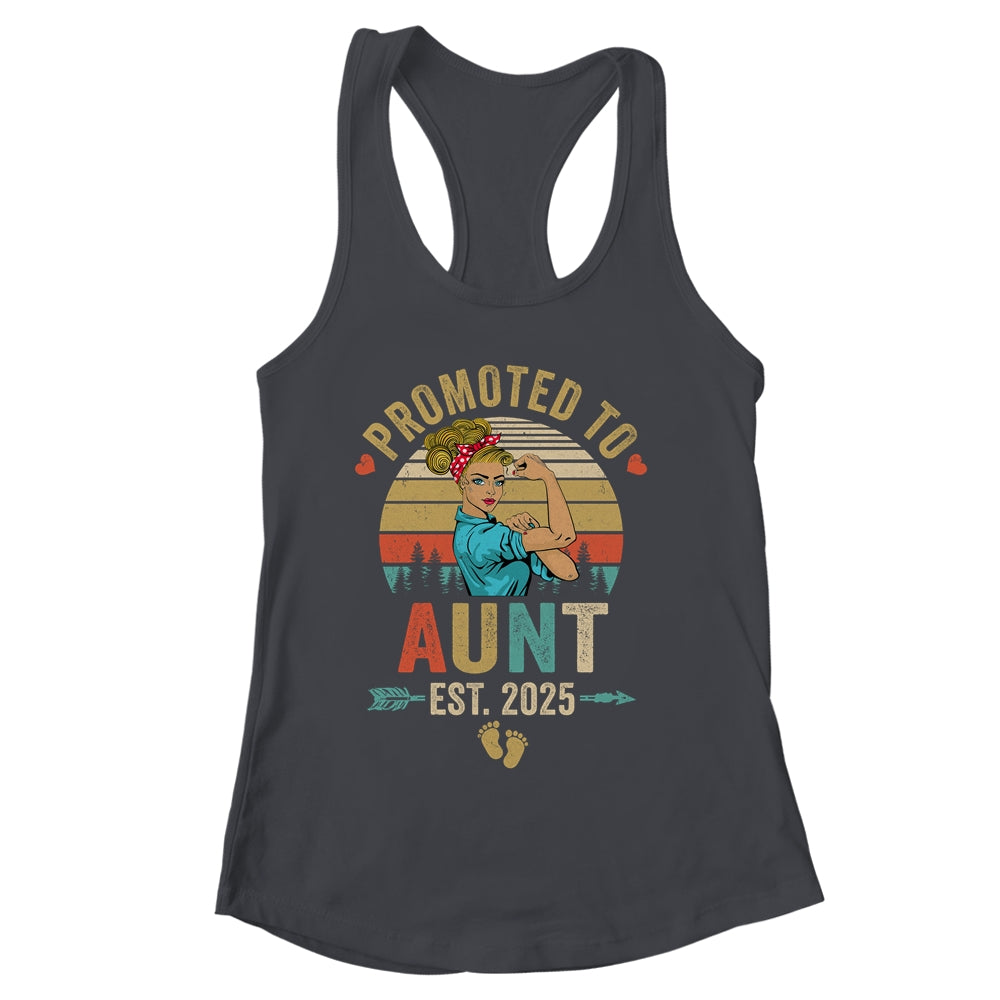Promoted To Aunt Est 2025 Retro First Time Aunt Shirt & Tank Top | siriusteestore