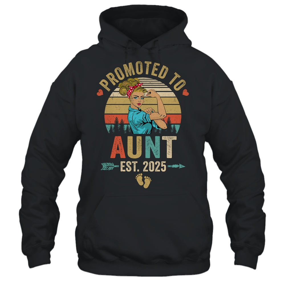 Promoted To Aunt Est 2025 Retro First Time Aunt Shirt & Tank Top | siriusteestore