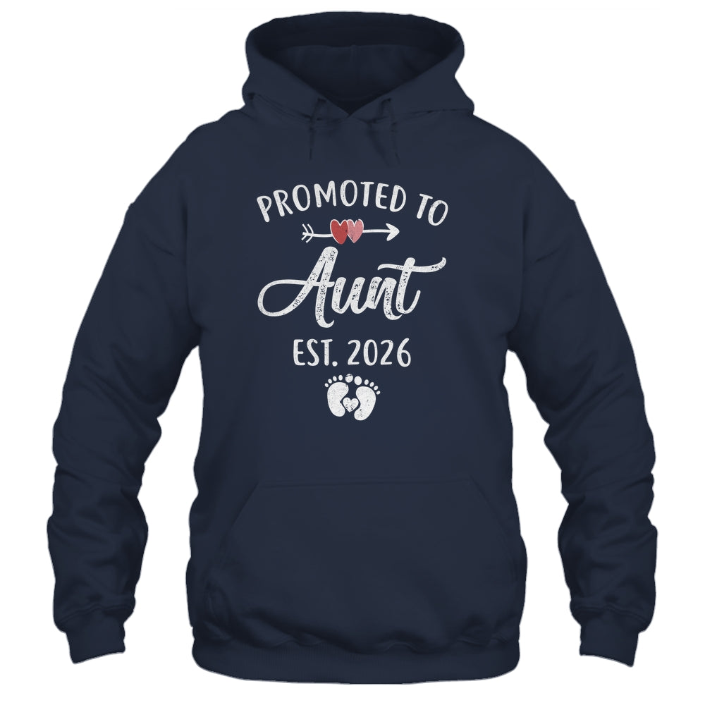 Promoted To Aunt Est 2026 Funny First Time Mothers Day Shirt & Hoodie | siriusteestore