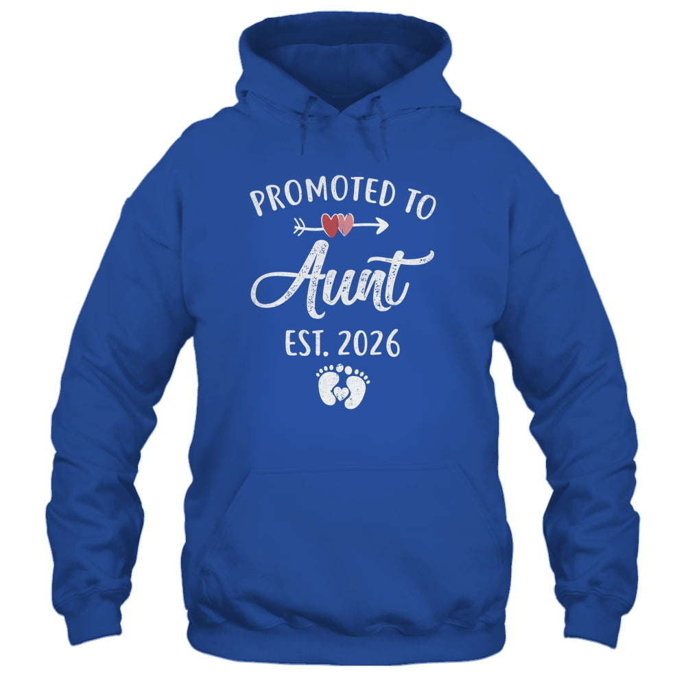 Promoted To Aunt Est 2026 Funny First Time Mothers Day Shirt & Hoodie | siriusteestore