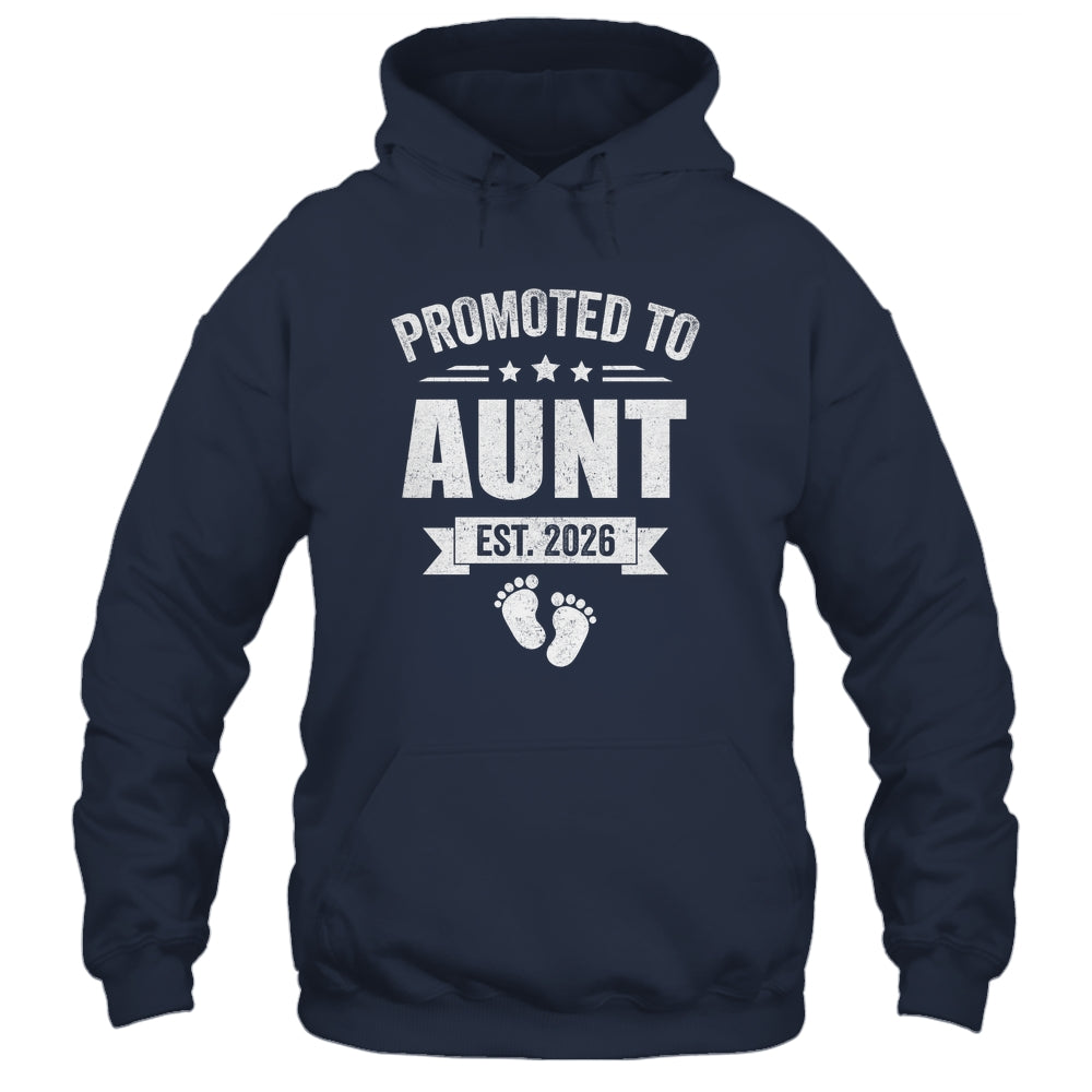 Promoted To Aunt Est 2026 Mothers Day First Time New Aunt Shirt & Hoodie | siriusteestore