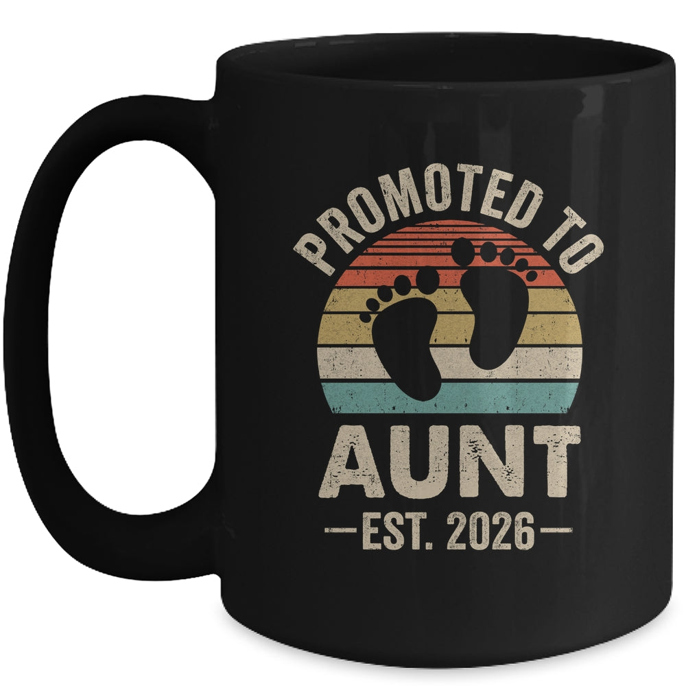 Promoted To Aunt Est 2026 Mothers Day Vintage Mug | siriusteestore