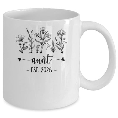 Promoted To Aunt Est 2026 Pregnancy Announcement Flower Mug | siriusteestore