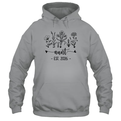 Promoted To Aunt Est 2026 Pregnancy Announcement Flower Shirt & Hoodie | siriusteestore