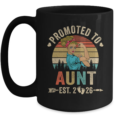 Promoted To Aunt Est 2026 Retro First Time Aunt Mug | siriusteestore