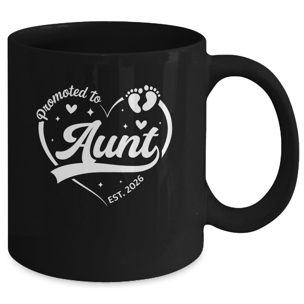 Promoted To Aunt Est 2026 Soon To Be New Grandmom Heart Mug | siriusteestore