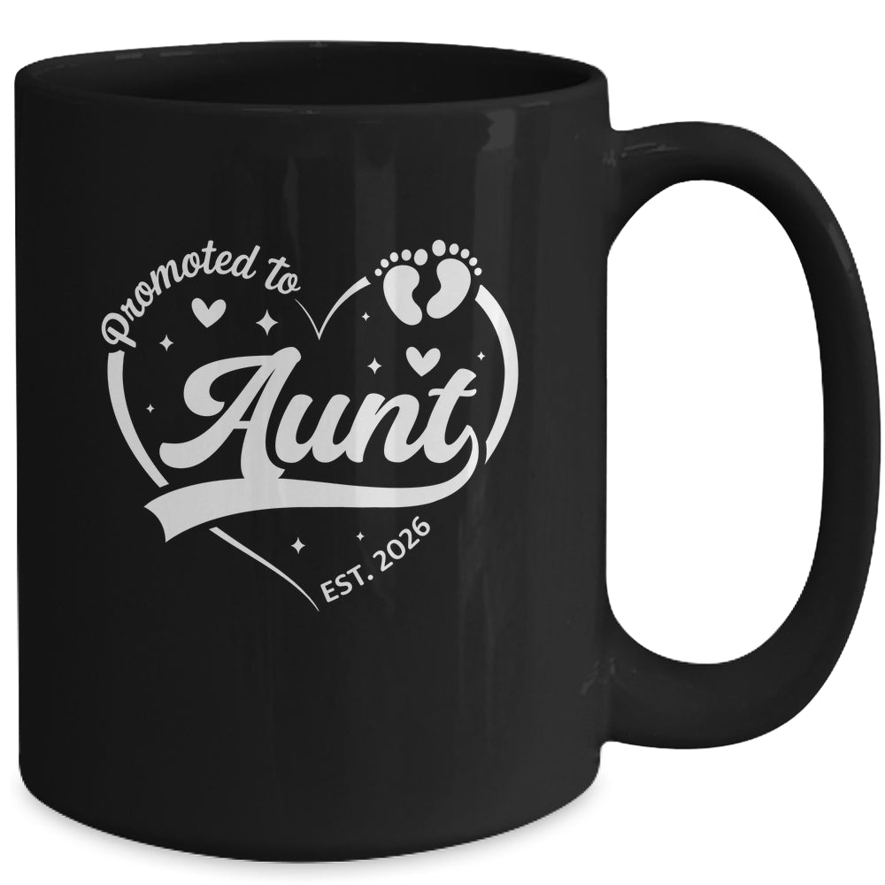 Promoted To Aunt Est 2026 Soon To Be New Grandmom Heart Mug | siriusteestore