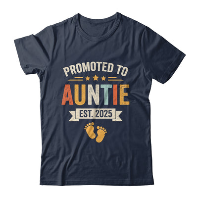Promoted To Auntie 2025 Retro Soon To Be Auntie Est 2025 Shirt & Hoodie | siriusteestore