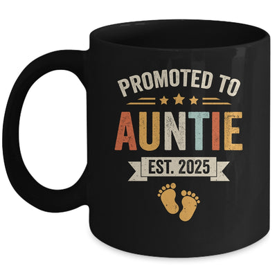 Promoted To Auntie 2025 Retro Soon To Be Auntie Est 2025 Mug | siriusteestore
