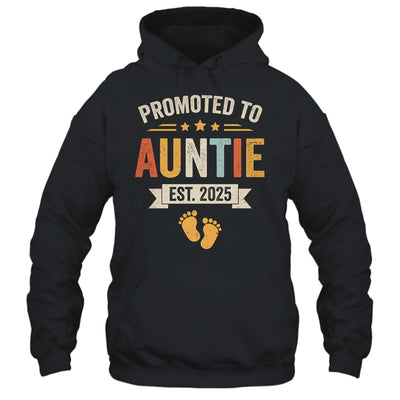 Promoted To Auntie 2025 Retro Soon To Be Auntie Est 2025 Shirt & Hoodie | siriusteestore