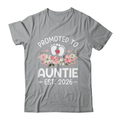 Promoted To Auntie 2026 First Time Floral New Auntie Shirt & Hoodie | siriusteestore