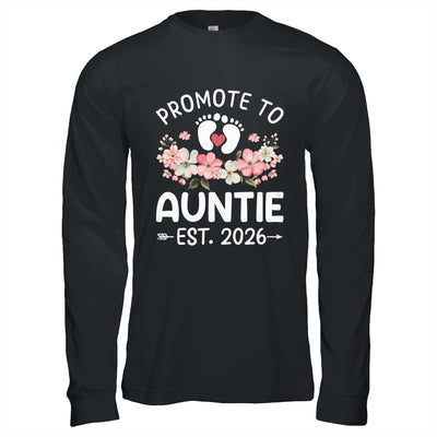 Promoted To Auntie 2026 First Time Floral New Auntie Shirt & Hoodie | siriusteestore