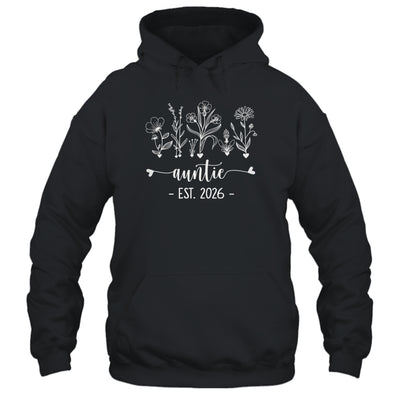 Promoted To Auntie 2026 Pregnancy Announcement Floral Shirt & Hoodie | siriusteestore