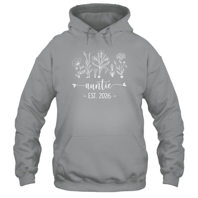 Promoted To Auntie 2026 Pregnancy Announcement Floral Shirt & Hoodie | siriusteestore