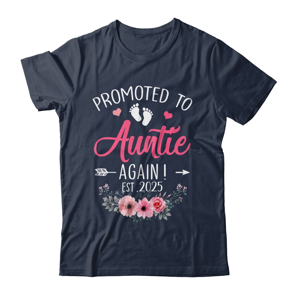 Promoted To Auntie Again Est 2025 Mothers Day Shirt & Tank Top | siriusteestore