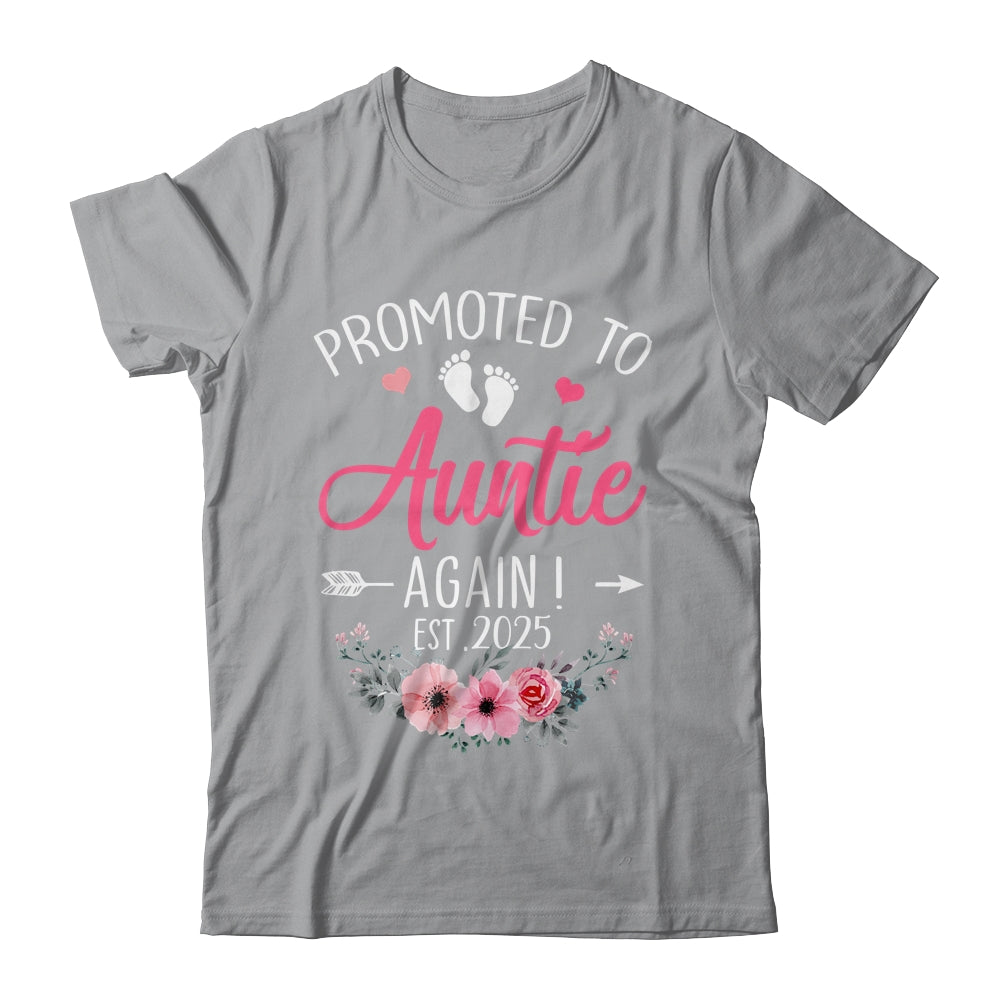 Promoted To Auntie Again Est 2025 Mothers Day Shirt & Tank Top | siriusteestore