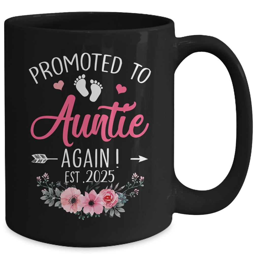 Promoted To Auntie Again Est 2025 Mothers Day Mug | siriusteestore