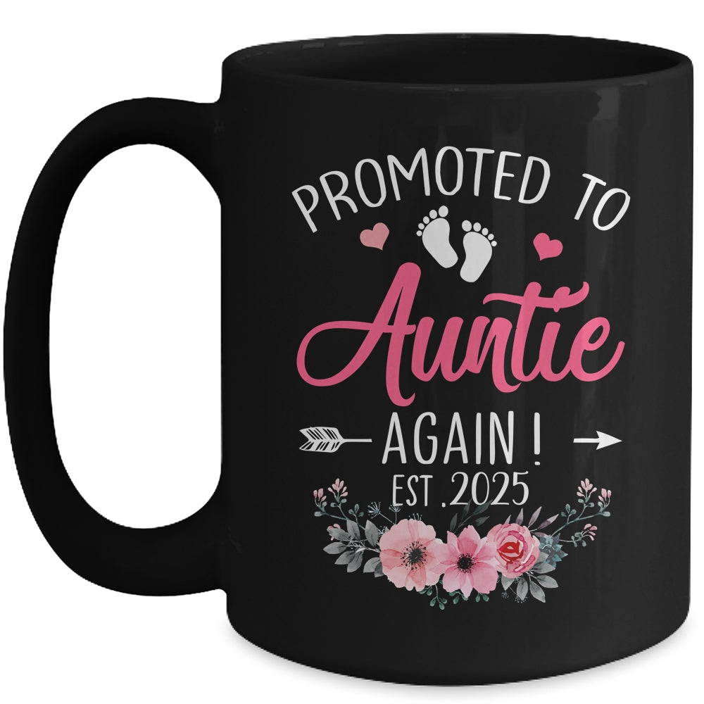 Promoted To Auntie Again Est 2025 Mothers Day Mug | siriusteestore