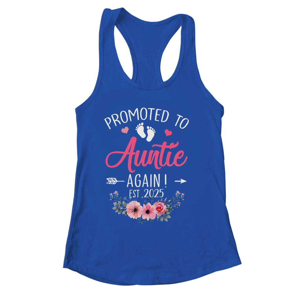 Promoted To Auntie Again Est 2025 Mothers Day Shirt & Tank Top | siriusteestore