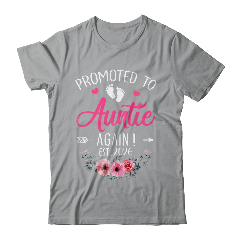 Promoted To Auntie Again Est 2026 Mothers Day Shirt & Tank Top | siriusteestore