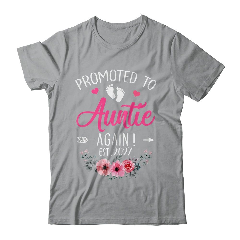Promoted To Auntie Again Est 2027 Mothers Day Shirt & Tank Top | siriusteestore