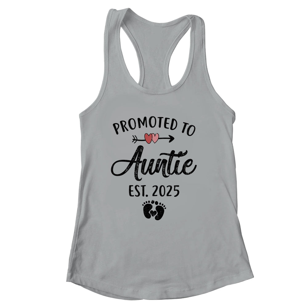 Promoted To Auntie Est 2025 First Time Mothers Day Shirt & Tank Top | siriusteestore