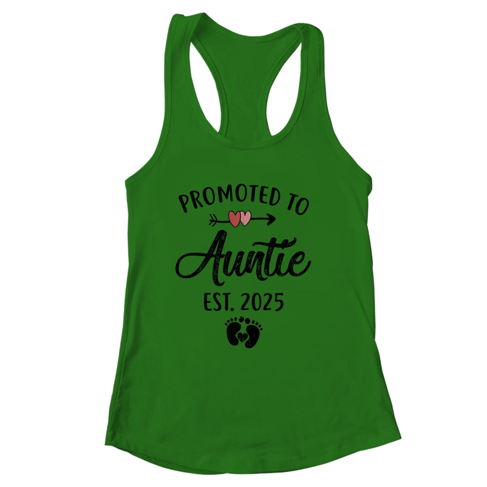 Promoted To Auntie Est 2025 First Time Mothers Day Shirt & Tank Top | siriusteestore