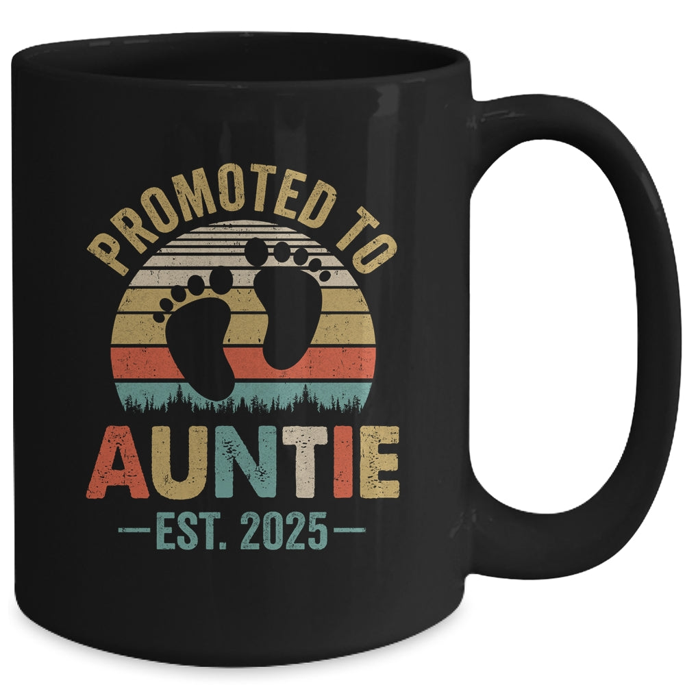 Promoted To Auntie Est 2025 Mothers Day Vintage Mug | siriusteestore